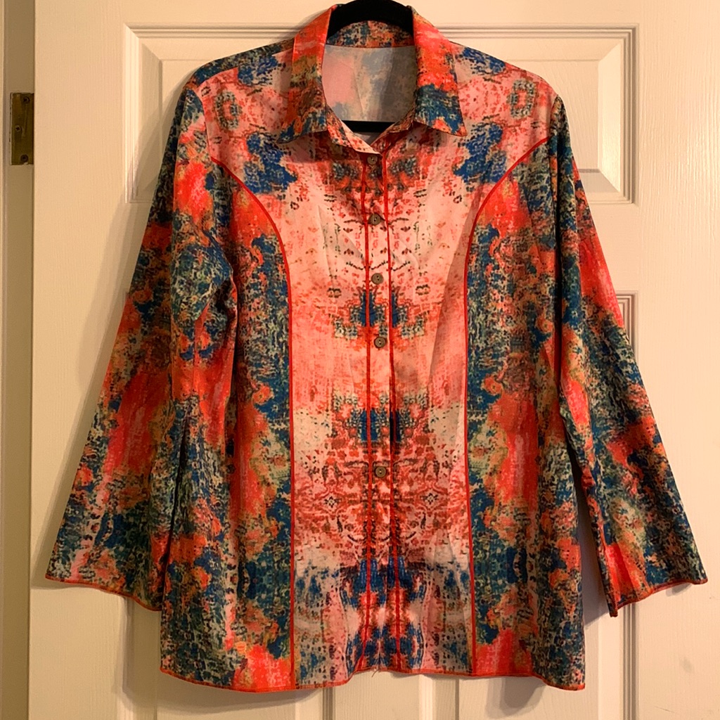 Vibrant Patterned Button Down Shirt